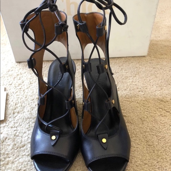 Chloe lace up wedges size 5 - Picture 2 of 8